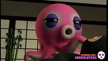 Ninja e OctoGirl Octopus Parte 2 Sexo e Ejaculação facial Japonês 3D Hentai t. Foda de desenho animado.