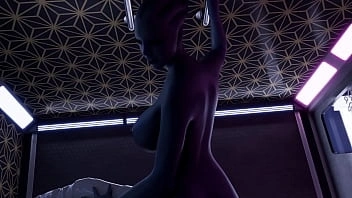 3D Hentai Alien Liara pega um grande Asari Dick no Gloryhole