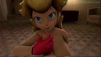 Princesa Peach fode e chupa um belo pau grande para um Creampie