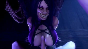 Mileena com Round Booty Montando em Big Cock